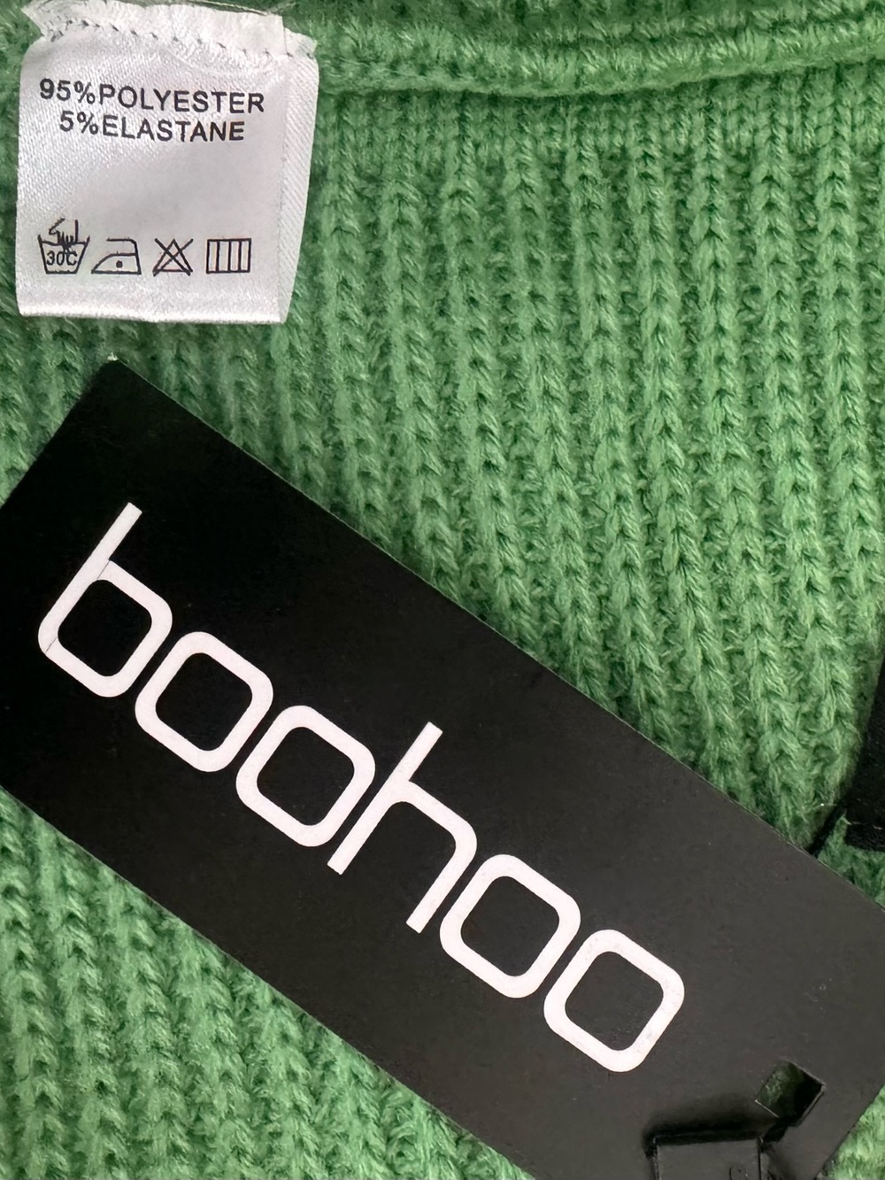 NWT Boohoo Mint Green Knit Wrap Crop Top - Picture 6 of 8